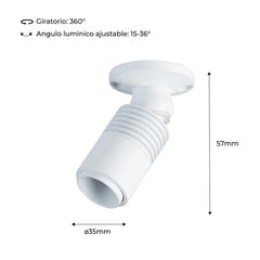 Aplique de techo con zoom - Orientable - 2700K - 3W