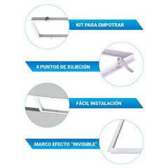 Panel LED 60X60cm con KIT de empotrar 44W UGR19 Driver Philips