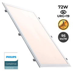 Panel LED de empotrar 1200X600mm Slim 72W PHILIPS DRIVER UGR19 con KIT de montaje