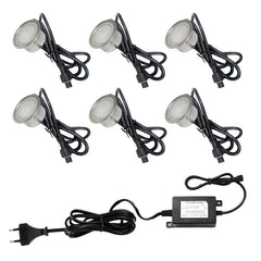 Kit 6 focos LED empotrables en suelo 0,3W 12V-DC IP67