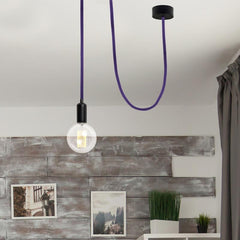 Cable eléctrico redondo revestido de algodón Violeta