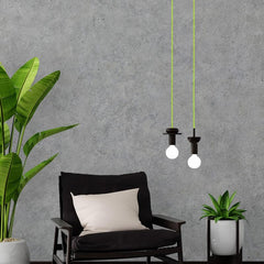 Cable eléctrico redondo revestido de algodón Verde Cítrico