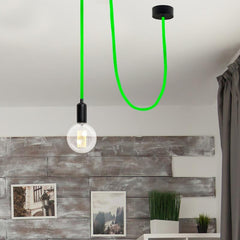 Cable eléctrico redondo revestido de algodón Verde Cítrico
