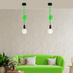 Cable eléctrico redondo revestido de algodón Verde Cítrico