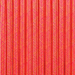 Cable Eléctrico Redondo recubierto en tejido efecto Seda Color Rosa y Amarillo