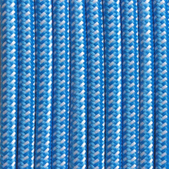 Cable Eléctrico Redondo recubierto en tejido efecto Seda Color Azul & Blanco