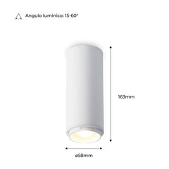 Aplique de techo LED 8W - Ángulo lumínico ajustable - 2800K