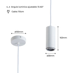 Lámpara colgante moderna 8W - Ángulo ajustable - 2800K