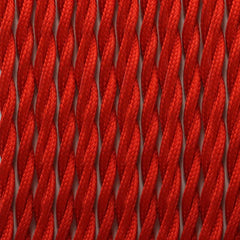Cable eléctrico trenzado en tejido efecto seda color Rojo