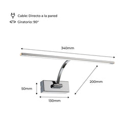Aplique de pared para iluminación de cuadros LED 6W ajustable