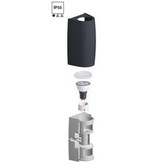 Aplique de pared FUMAGALLI "Marta 90-1" - GU10 - IP55 - 3,5W