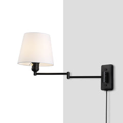 Aplique de pared con brazo articulado y enchufe "Clark" - E27