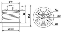 Adaptador E40 a rosca E27