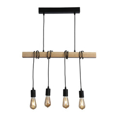 Lámpara colgante vintage madera "Otto" - 4 x E27