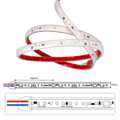 Tira LED 220V - 300W (2400xSMD2835) - 12mm - Apta exterior: IP67 - Rollo 20 metros