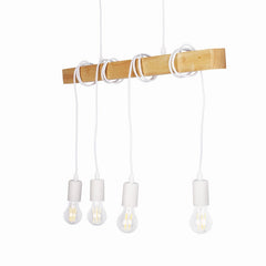 Lámpara colgante vintage madera "Otto" - 4 x E27