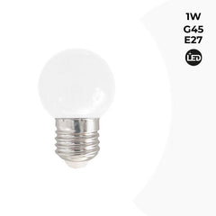 Bombilla de colores LED E27 G45 - 1W