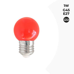 Bombilla de colores LED E27 G45 - 1W