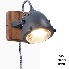 Aplique de pared industrial "Mott" - Orientable - GU10 Incluida