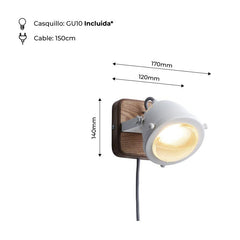 Aplique de pared industrial "Mott" - Orientable - GU10 Incluida