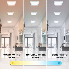 Plafón LED cuadrado de superficie 24W Alta Eficiencia