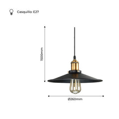 Lámpara colgante Retro "CLOCK WORK" con casquillo E27 60W