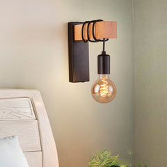 Pack X2 Apliques de pared rústicos de madera "RUDER" E27