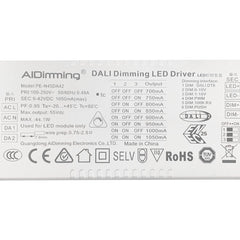 Driver regulable DALI PUSH 0-10V 9-42V 44W multicorriente (700-1050mA)