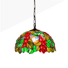 Lámpara colgante inspiración "Tiffany" con mosaico frutal en cristal