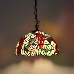 Lámpara colgante inspiración "Tiffany" con mosaico frutal en cristal