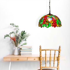 Lámpara colgante inspiración "Tiffany" con mosaico frutal en cristal