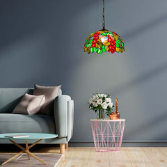 Lámpara colgante inspiración "Tiffany" con mosaico frutal en cristal