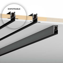 Carril magnético 20mm empotrable 48V - 1 metro