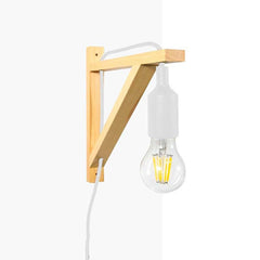 Aplique de pared nórdico "YOJO" -Escuadra de madera y colgante de silicona