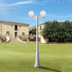 Farola doble LED exterior FUMAGALLI "GIGI BISSO GLOBE" 2xE27