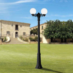 Farola doble LED exterior FUMAGALLI "GIGI BISSO GLOBE" 2xE27