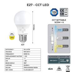 Farola exterior Fumagalli LED "GLOBO MIZAR/G250" 8.5W E27 - CCT