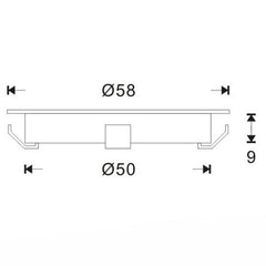 Kit 6 focos LED RGB empotrables en suelo Ø58x9mm 0,5W 12V-DC IP67