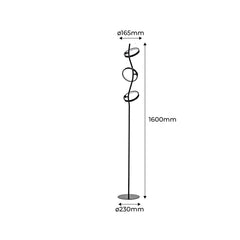 Lámpara de pie LED de aluminio "GARLAND HOLLYWOOD" - 15W - Luz cálida