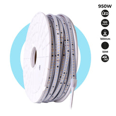 Tira LED 220V - 950W (6000xSMD2835) 12mm - IP67 - Rollo 50 metros - Corte cada 10cm