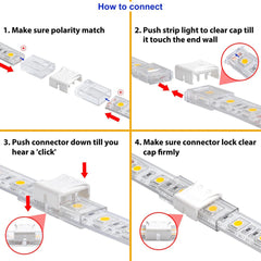 Conector estanco tira LED 10mm - tira a tira - IP68