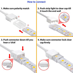 Conector tira LED estanco con cable - 2 pines - Tira 10 mm - IP68