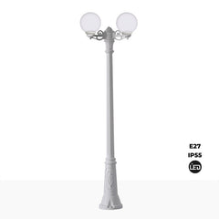 Farola doble LED exterior FUMAGALLI "GIGI BISSO GLOBE" 2xE27