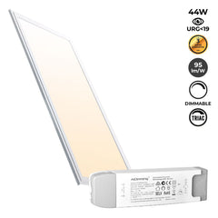 Panel LED empotrable 120X30cm - TRIAC regulable - 44W - UGR19 - IP40