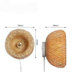 Aplique de mimbre con enchufe "Round"