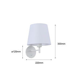 Aplique de pared con pantalla e interruptor Classic "RIGA" - E27