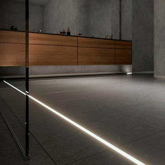 Perfil de aluminio para tira LED empotrable en suelo con difusor - 2 tapas - 21x26mm - IP54 - 2 metros