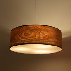 Lampara colgante con pantalla efecto madera "MATAGALLS" - 3xE27