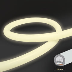 Neón LED flexible circular - 24V DC - Instalación sobre superficie - Ø20mm - 5 metros - 13W/m - Kit completo - IP67