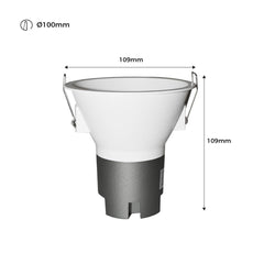 Foco LED empotrable 11W "KOPPA"- Óptica 15º - Corte Ø 100mm - Bajo UGR